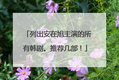 列出安在旭主演的所有韩剧。推荐几部！