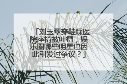 刘玉翠穿鞋踩医院座椅被吐槽,娱乐圈哪些明星也因此引发过争议?