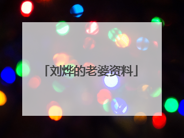 刘烨的老婆资料