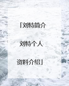 刘特简介 刘特个人资料介绍