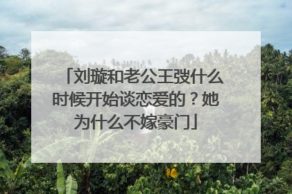 刘璇和老公王弢什么时候开始谈恋爱的？她为什么不嫁豪门