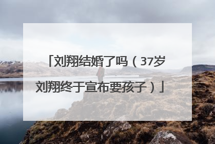 刘翔结婚了吗（37岁刘翔终于宣布要孩子）