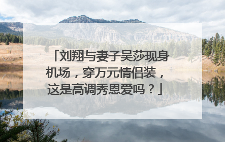 刘翔与妻子吴莎现身机场,穿万元情侣装,这是高调秀恩爱吗?