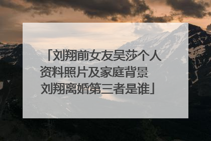 刘翔前女友吴莎个人资料照片及家庭背景 刘翔离婚第三者是谁