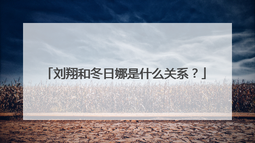 刘翔和冬日娜是什么关系？