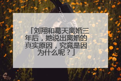 刘翔和葛天离婚三年后，她说出离婚的真实原因，究竟是因为什么呢？