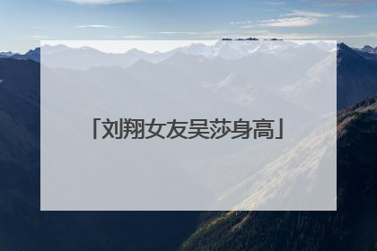 刘翔女友吴莎身高