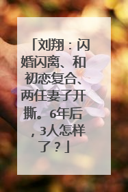刘翔:闪婚闪离、和初恋复合、两任妻子开撕。6年后,3人怎样了?