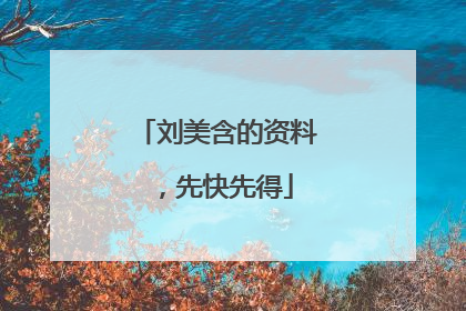 刘美含的资料，先快先得