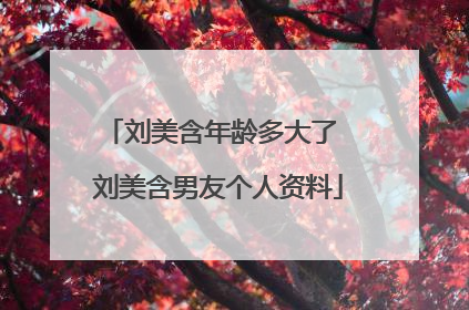 刘美含年龄多大了 刘美含男友个人资料