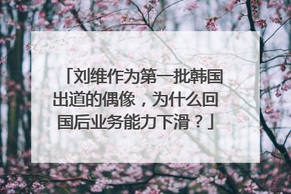 刘维作为第一批韩国出道的偶像，为什么回国后业务能力下滑？