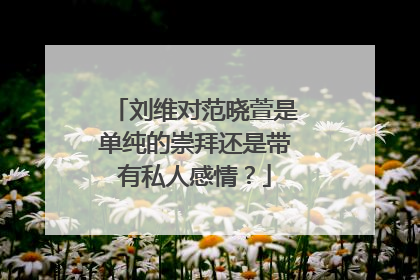 刘维对范晓萱是单纯的崇拜还是带有私人感情？