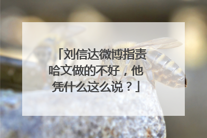 刘信达微博指责哈文做的不好，他凭什么这么说？