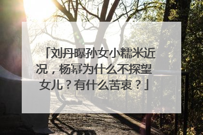 刘丹曝孙女小糯米近况，杨幂为什么不探望女儿？有什么苦衷？