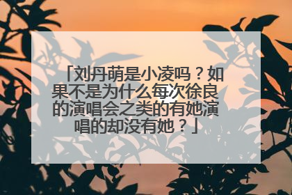 刘丹萌是小凌吗？如果不是为什么每次徐良的演唱会之类的有她演唱的却没有她？