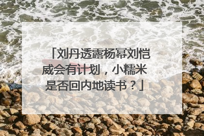 刘丹透露杨幂刘恺威会有计划，小糯米是否回内地读书？