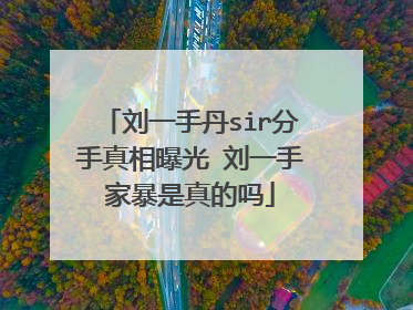 刘一手丹sir分手真相曝光 刘一手家暴是真的吗