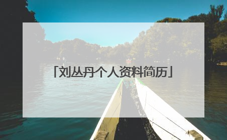 刘丛丹个人资料简历