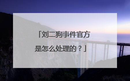 刘二狗事件官方是怎么处理的？