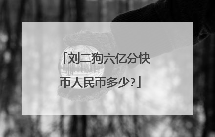 刘二狗六亿分快币人民币多少?