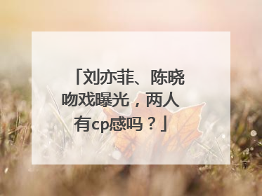 刘亦菲、陈晓吻戏曝光，两人有cp感吗？