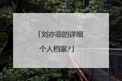 刘亦菲的详细个人档案?