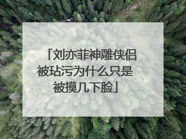 刘亦菲神雕侠侣被玷污为什么只是被摸几下脸