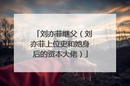 刘亦菲继父（刘亦菲上位史和她身后的资本大佬）