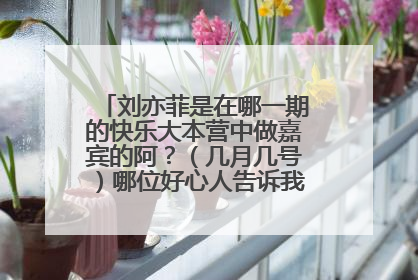 刘亦菲是在哪一期的快乐大本营中做嘉宾的阿？（几月几号）哪位好心人告诉我下。。。。