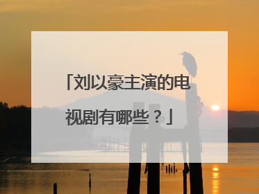 刘以豪主演的电视剧有哪些?