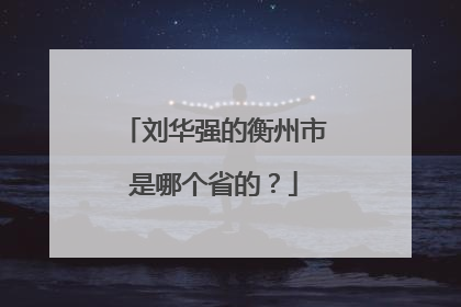 刘华强的衡州市是哪个省的？