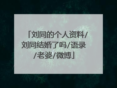 刘同的个人资料/刘同结婚了吗/语录/老婆/微博