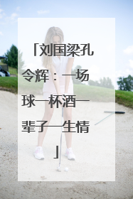 刘国梁孔令辉:一场球一杯酒一辈子一生情