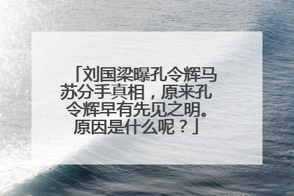 刘国梁曝孔令辉马苏分手真相,原来孔令辉早有先见之明。原因是什么呢?