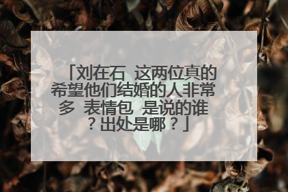 刘在石 这两位真的希望他们结婚的人非常多 表情包 是说的谁？出处是哪？