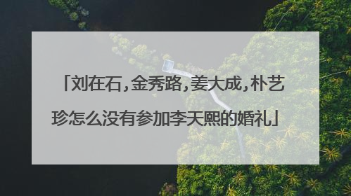 刘在石,金秀路,姜大成,朴艺珍怎么没有参加李天熙的婚礼