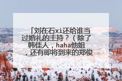 刘在石xi还给谁当过婚礼的主持？（除了韩佳人，haha他姐，还有即将到来的郑俊河和未来的金佳妍）