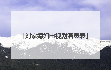 刘家媳妇电视剧演员表