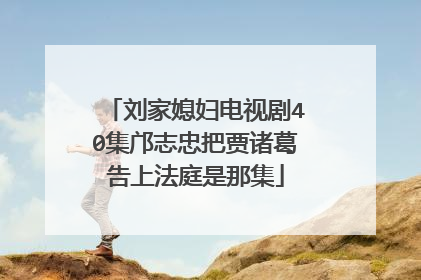 刘家媳妇电视剧40集邝志忠把贾诸葛告上法庭是那集