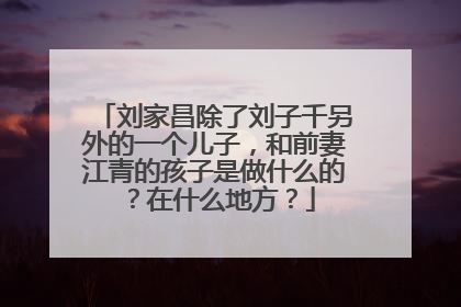 刘家昌除了刘子千另外的一个儿子，和前妻江青的孩子是做什么的？在什么地方？