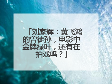刘家辉：黄飞鸿的曾徒孙，电影中金牌绿叶，还有在拍戏吗？