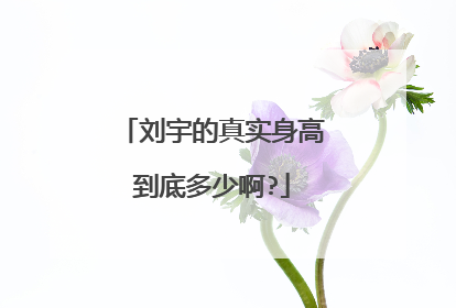 刘宇的真实身高到底多少啊?