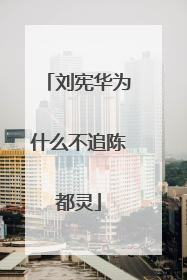 刘宪华为什么不追陈都灵