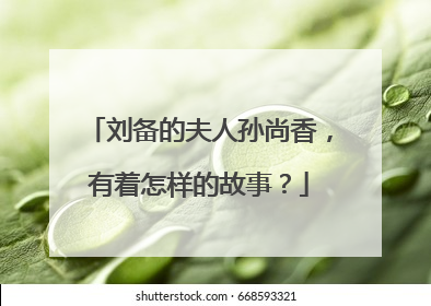 刘备的夫人孙尚香，有着怎样的故事？