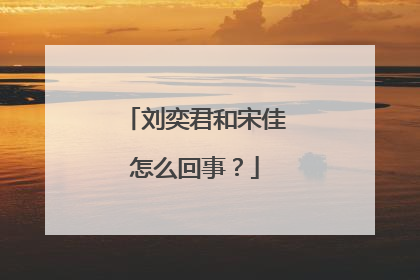 刘奕君和宋佳怎么回事？