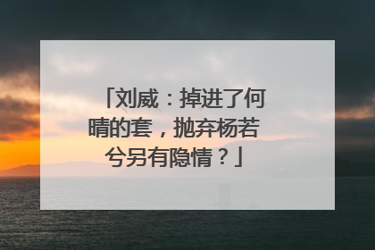 刘威：掉进了何晴的套，抛弃杨若兮另有隐情？