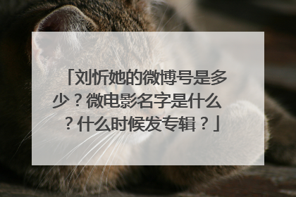 刘忻她的微博号是多少?微电影名字是什么?什么时候发专辑?