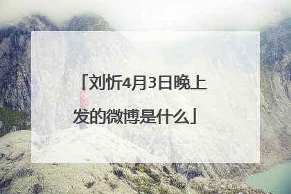 刘忻4月3日晚上发的微博是什么