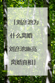 刘彦池为什么离婚 刘彦池施亮离婚真相