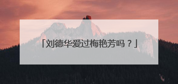 刘德华爱过梅艳芳吗？